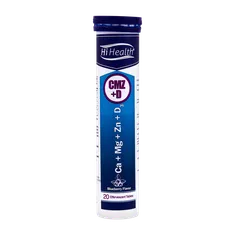 قرص جوشان کلسیم منیزیم زینک ویتامین د3 های هلث | Ca + Mg + Zn + D3 Effervescent Tablet - Hi Health 