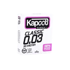 کاندوم خیلی نازک 30 میکرون کاپوت 3 عددی | Classic 0.03/30 Micron 3 Pcs Condoms - Kapoot
