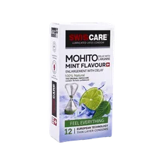 کاندوم تاخیری موهیتو نعنا سوئیس کر 12 عددی | Mohito Mint Flavour 12 Pieces Condom - Swiss Care