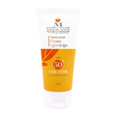 کرم ضد آفتاب رنگی SPF50 پوست خشک مدیلن | Medilann Sunscreen Light Beige SPF50 Normal And Dry Skin