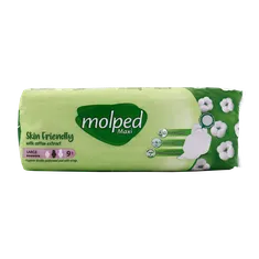 نوار بهداشتی مولپد بزرگ ضخیم مشبک با عصاره پنبه | Maxi Thick Large Perforated Sanitary Pad with Cotton Extract - Molped