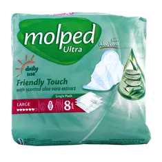 نوار بهداشتی روز مولپد اولترا بزرگ آلوئه ورا | Large Size Ultra Aloe Vera Scented Sanitary Pad for Daily Use - Molped 