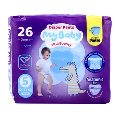 پوشک شورتی کانال دار سایز 5 مای بیبی | My Baby Diaper shorts with channels Size large 26 pcs
