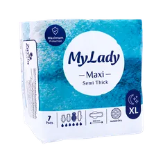 نوار بهداشتی مکسی نیمه ضخیم خیلی بزرگ مشبک مای لیدی | Maxi Sanitary Napkin with Wings for Night Use - My Lady