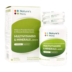 کپسول مولتی ویتامین مینرال بزرگسالان نیچرز پلنتی 60 عدد | Natures Plenty Multivitamin and Mineral-Adult  60 capsules