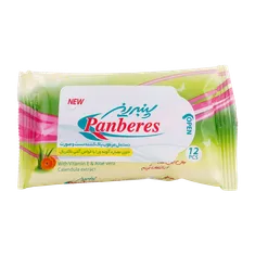 دستمال مرطوب دست و صورت پنبه ریز 12 عددی | Hand And Face Cleaners - Panberes