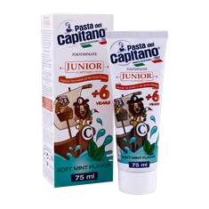 خمیر دندان کودک پاستا دل کاپیتانو 6 سال به بالا | Junior From 6 years Toothpaste With Soft Mint Flavor - Pasta Del Capitano