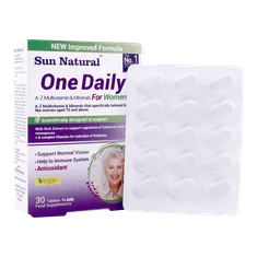 قرص وان دیلی بانوان +70 سال سان نچرال | One Daily Multivitamin and Minerals Tablet for Women +70 - Sun Natural