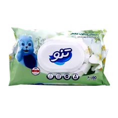 دستمال مرطوب وانیل تنو 60 عددی | Multi-purpose Vanilla-perfumed Wet Wipe - Teno