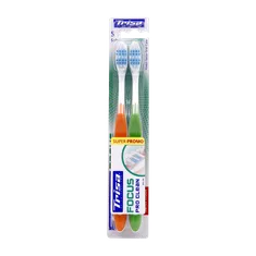 مسواک فوکوس پروکلین نرم دوتایی تریزا | Focus Pro Clean Soft Dual Toothbrush - Trisa
