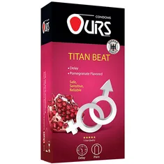 کاندوم تاخیری انار Titan Beat اورز 12 عددی | Titan Beat 12 Pcs Delay Condom - Ours