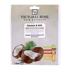 ماسک صورت ورقه ای شیر نارگیل ویکتوریا رز | Coconut and Milk Face Sheet Mask - Victoria Rose