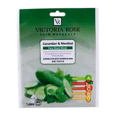 ماسک ورقه ای خیار و نعناع ویکتوریا رز | Cucumber and Menthol Face Sheet Mask - Victoria Rose