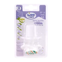 پستانک دو طرفه ارتودنسی درپوش دار وی کر از 3 ماهگی کد P147 | Wee Care Bilateral Orthodontic Pacifier With Protector Cap