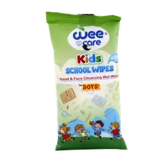 دستمال مرطوب کودک مدرسه وی کر 12 عددی | Wee Care Baby Hand And Face Cleansing School Wet Wipes 12pcs