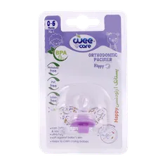 پستانک ارتودنسی Happy وی کر از بدو تولد کد P115 | Wee Care Orthodontic Pacifier Happy 0-6 months code p115