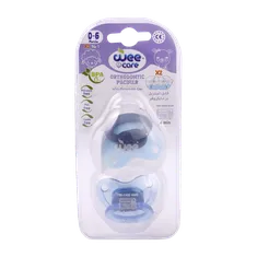 پستانک دوقلوی تا 6 ماهگی قابل استریل در مایکروفر وی کر کد P137  | Wee Care Orthodontic Pacifier With Microwavable Case 0-6 months