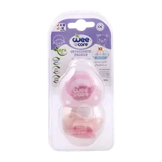 پستانک دوقلوی قابل استریل در مایکروفر وی کر کد P141 | Wee Care Orthodontic Pacifier With Microwavable Case 6-12 &+12months
