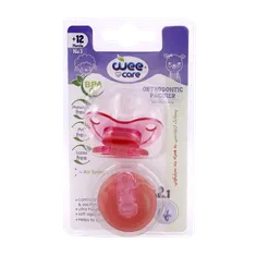 پستانک ارتودنسی و بند سیلیکونی وی کر از 12 ماهگی کد P152 | Wee Care Orthodontic Pacifier With Silicone Strap +12