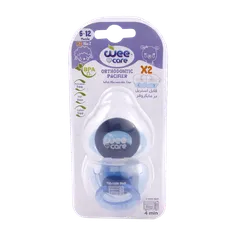 پستانک دوقلوی قابل استریل در مایکروفر وی کر کد P138 | Wee Care Orthodontic Pacifier With Microwavable Case 6-12 months