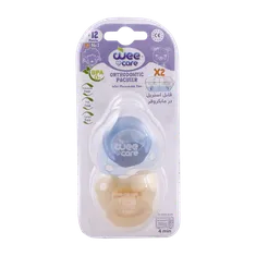 پستانک دوقلوی از 12 ماهگی قابل استریل در مایکروفر وی کر کد P139 | Wee Care Orthodontic Pacifier With Microwavable Case +12months