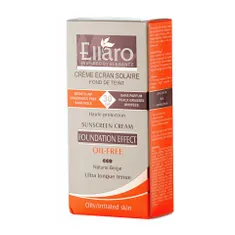 کرم ضد آفتاب رنگی SPF30 الارو | Oil-free Sunscreen Cream SPF 30 with Foundation Effect - Ellaro