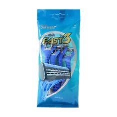 خودتراش 3 لبه فست 3 آقایان پک 4 عددی سیلور | Fast3 Men Triple Blade 4-razors Pack - Silver