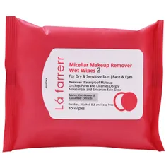 دستمال مرطوب پاک کننده آرایش پوست خشک و حساس لافارر | Micellar Makeup Remover Wet Wipes for Dry and Sensitive Skin - La farrerr