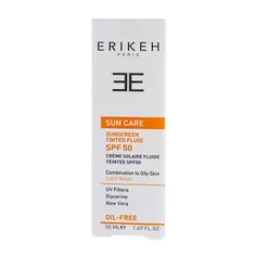 فلوئید ضد آفتاب رنگی پوست چرب SPF50 اریکه | Sunscreen Tinted Fluid SPF 50 for Combination to Oily Skin - Erikeh