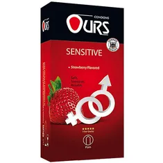 کاندوم Sensitive توت فرنگی اورز 12 عددی | Sensitive 12 Pcs Condom - Ours