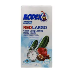 کاندوم تاخیری رد لارگو کدکس 12 عددی | Red Largo Condom 12 Pcs - Kodex