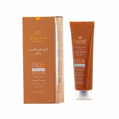 ضد آفتاب رنگی فاقد چربی SPF50 سینره | Tinted Oil-free Sunscreen Cream SPF 50 - Cinere