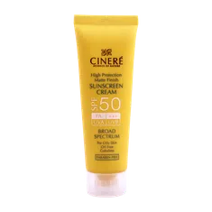 ضد آفتاب بی رنگ پوست چرب SPF50 مات فینیش سینره | Hydroderm Matte Finish Sunscreen Cream SPF50 For Oily Skin