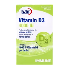 قرص ویتامین D3 4000 یوروویتال | Eurhovital Vitamin D3 4000 IU 60 Tabs