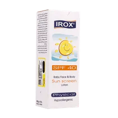 لوسیون ضد آفتاب فیزیکال کودک SPF40 ایروکس | Baby Physical Sun Screen Lotion - IROX
