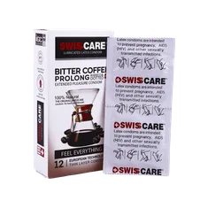 کاندوم خاردار تاخیری قهوه تلخ سوئیس کر 12 عددی | Bitter Coffee Prolong 12 Pieces Condom - Swiss Care