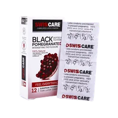 کاندوم انار سیاه سوئیس کر 12 عددی | Black Pomegranate 12 Pieces Condom - Swiss Care