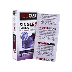 کاندوم بزرگ کننده و تاخیری single سوئیس کر 12 عددی | Single Largo 12 Pieces Condom - Swiss Care