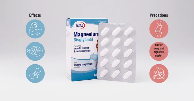 عوارض منیزیم بیس گلیسینات یوروویتال چیست؟ بررسی کامل اثرات و احتیاط‌ها