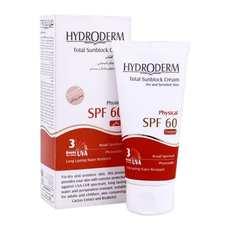 تصویر ضد آفتاب کرم پودری فیزیکال پوست خشک SPF60 هیدرودرم