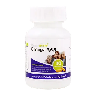 تصویر کپسول امگا 3 6 9 مونم اکسیر آفرین آریا