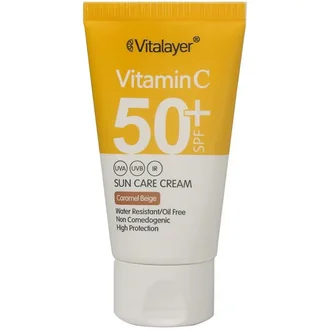 تصویر ضد آفتاب رنگی ویتامین سی SPF50 ویتالیر