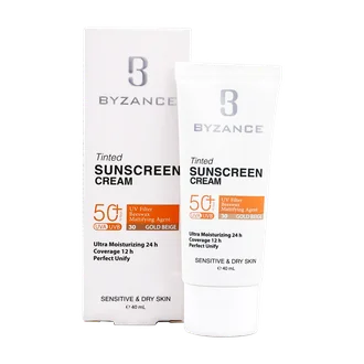 تصویر کرم ضد آفتاب رنگی SPF50 پوست خشک بیزانس
