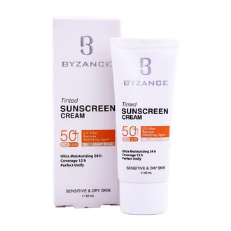 تصویر کرم ضد آفتاب رنگی SPF50 پوست خشک بیزانس