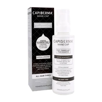 تصویر شامپو فوم موهای کاشته شده مین کپ کپیدرما