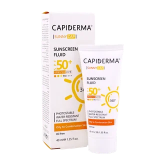 تصویر فلوئید ضد آفتاب SPF50 بی رنگ پوست چرب کپیدرما