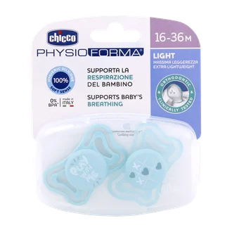 تصویر پستانک چیکو سیلیکونی لایت آبی 16 تا 36 ماهگی 2عددی