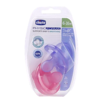 تصویر پستانک فیزیو سافت چیکو دختران 6 تا 16 ماهگی 2 عددی