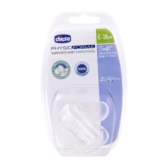 تصویر پستانک فیزیو سافت چیکو  بی رنگ 6 تا 16 ماهگی 