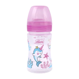 تصویر شیشه شیر چیکو ول بینگ سیلیکونی از بدو تولد